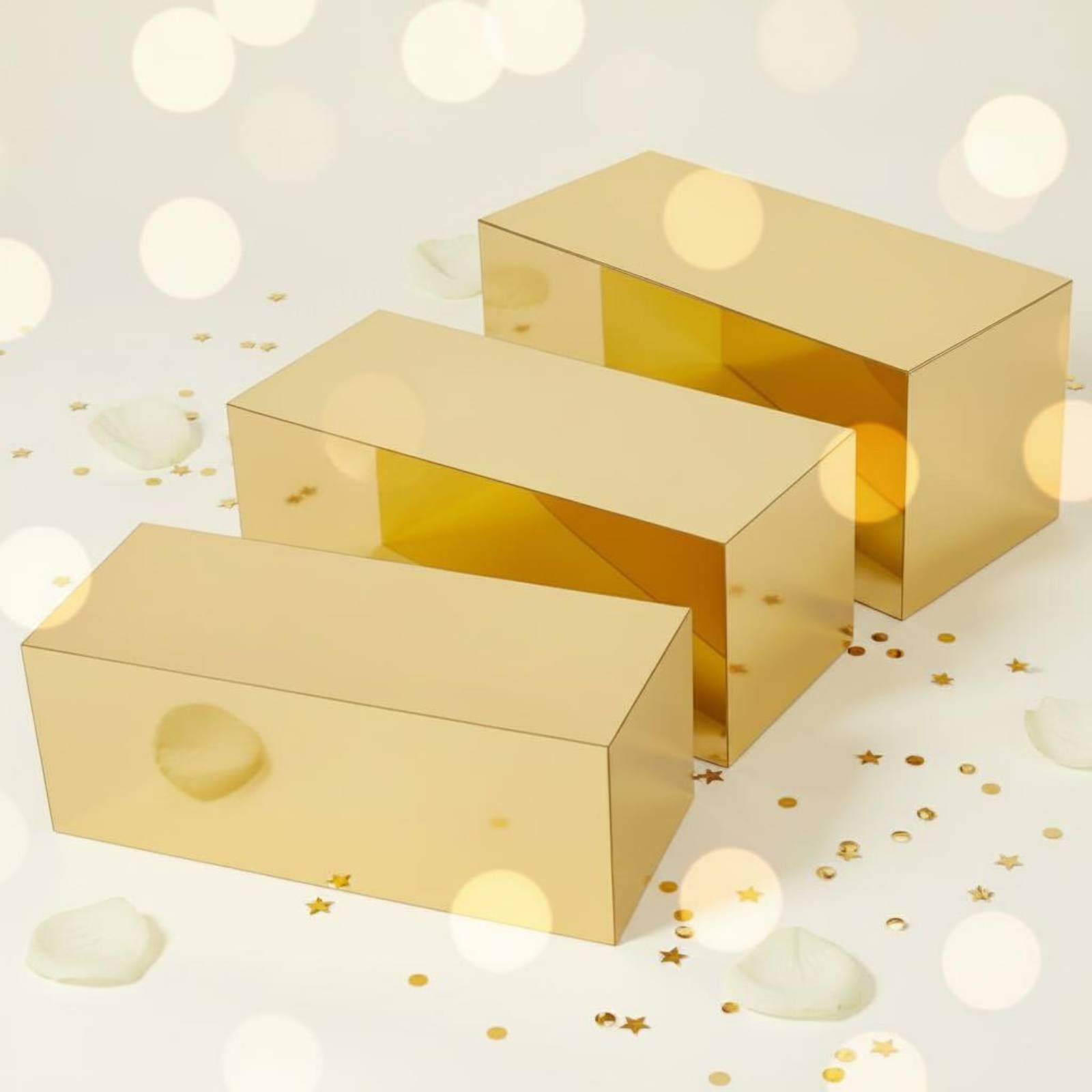 3 Pieces Gold Acrylic Display  – Display Risers Set Bewertung und Preis