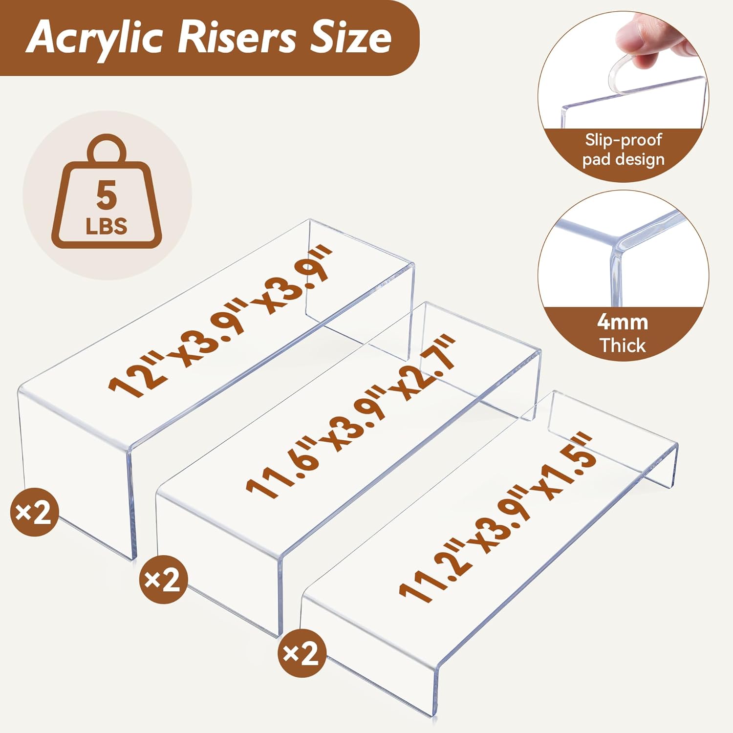Acrylic Display Risers, 2 Set  – Display Risers Set Bewertung und Preis