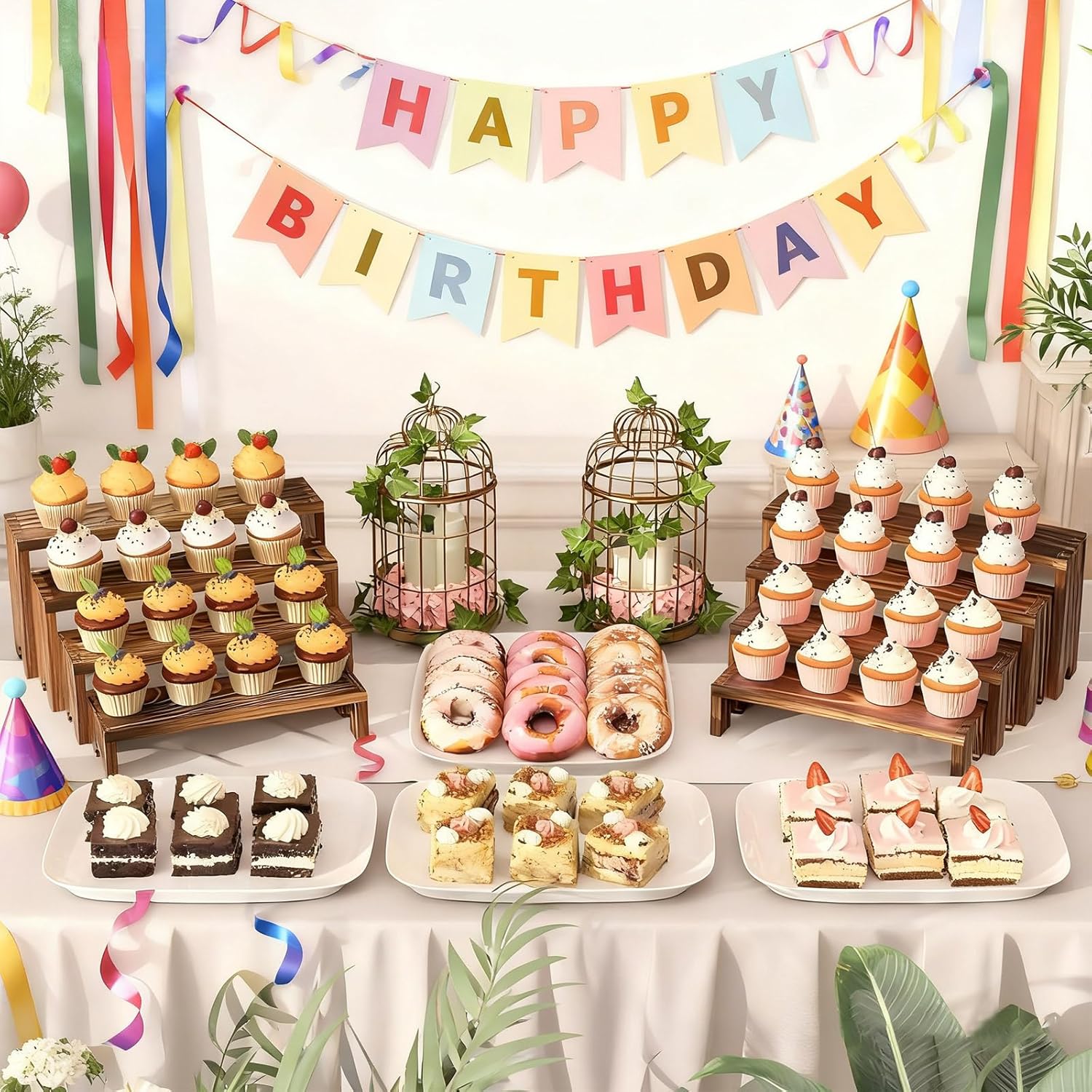 2 Tier Wooden Cupcake Stand Se – Display Risers Set Bewertung und Preis