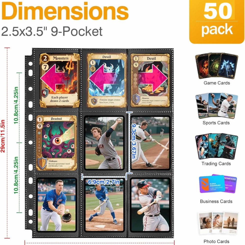 50Pack 900 Pockets Trading Car – Trading Card Binder Bewertung und Preis