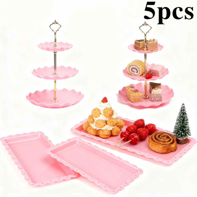 2/5pcs luxury pink cake rack d – Display Risers Set Bewertung und Preis