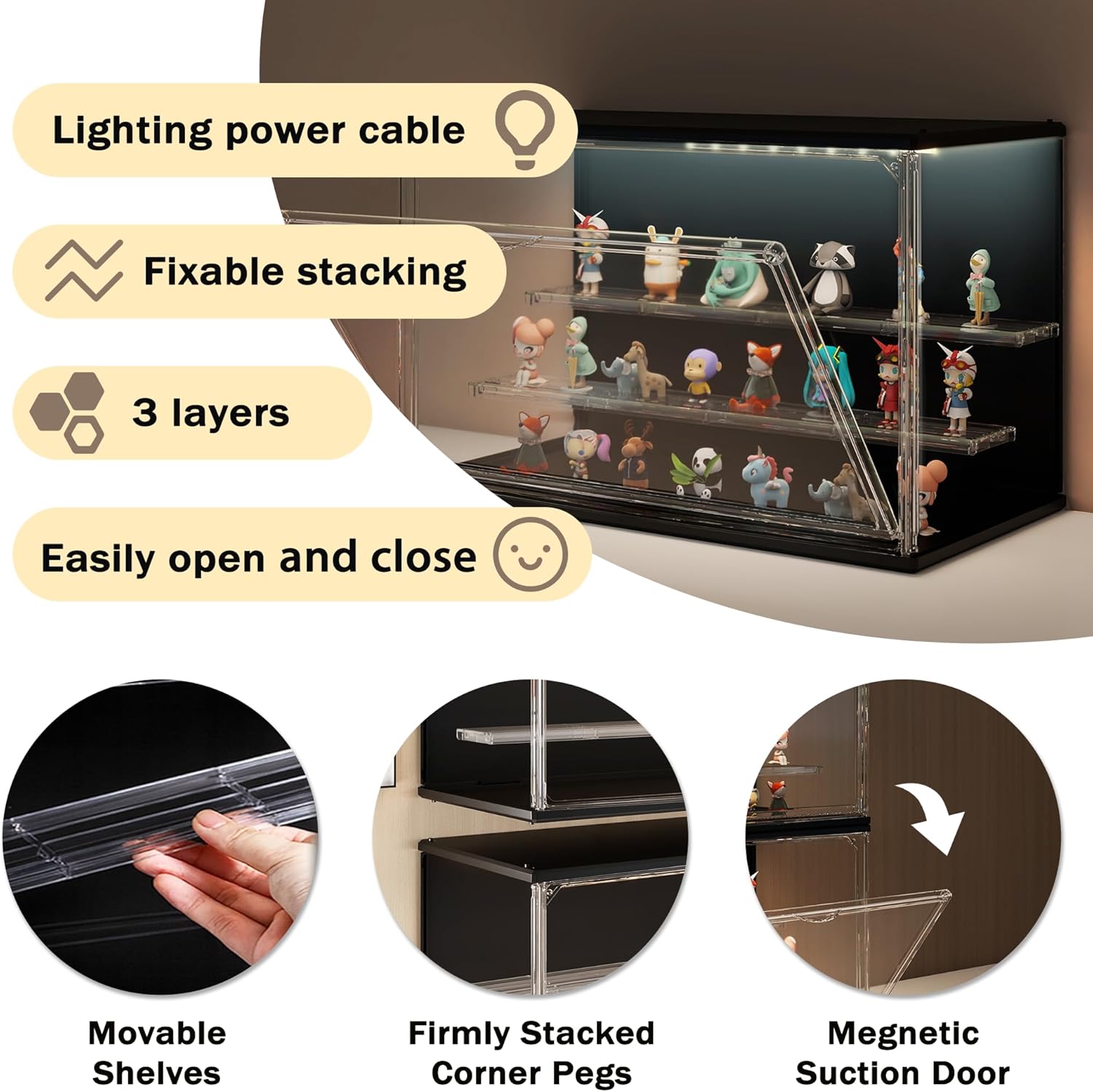 3-Tier Stackable LED Display C – Display Case Acrylic Bewertung und Preis