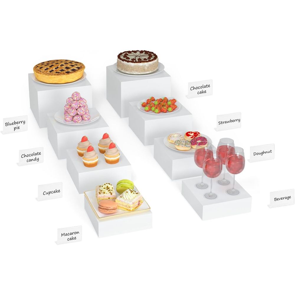 【8Pcs】 Buffet Risers,Dessert T – Display Risers Set Bewertung und Preis