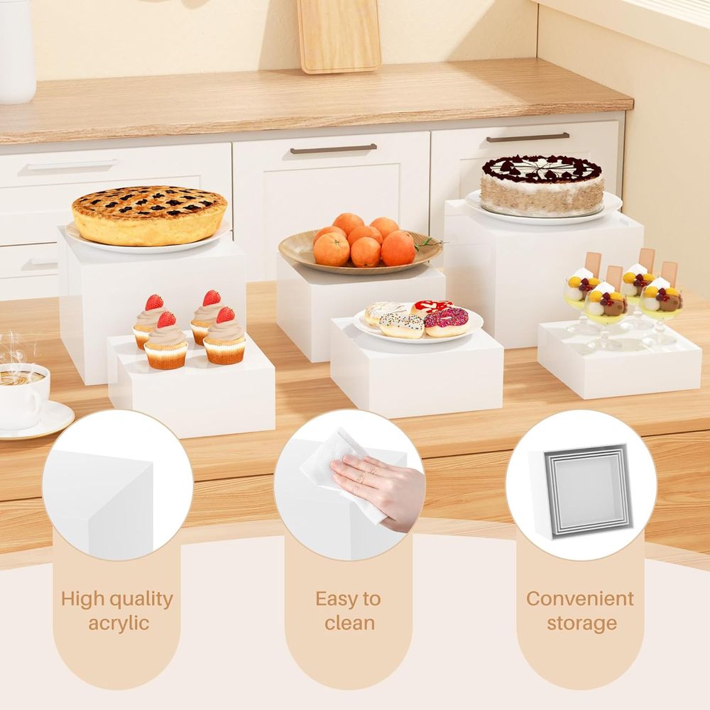【8Pcs】 Buffet Risers,Dessert T – Display Risers Set Bewertung und Preis
